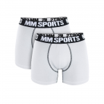2 par MM Sports Boxer Shorts, White