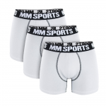 3 par MM Sports Boxer Shorts, White