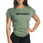 Knot Back Tee Abby, Green Melange
