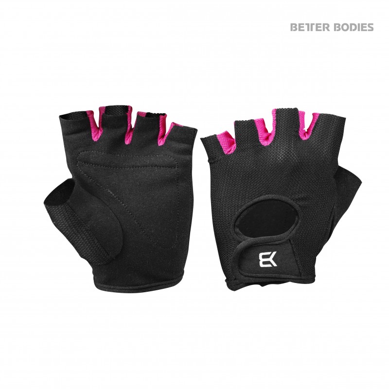 Better Bodies Womens Training Gloves L Black/Pink - Better Bodies