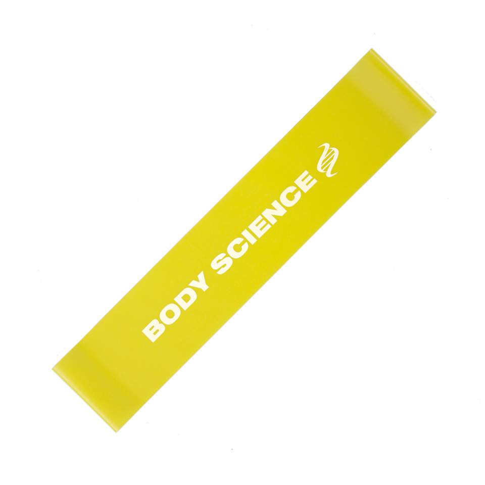 Träningsgummiband – Body Science Short Power Resistance Band - Yellow, Light - Träningsredskap - Body Science