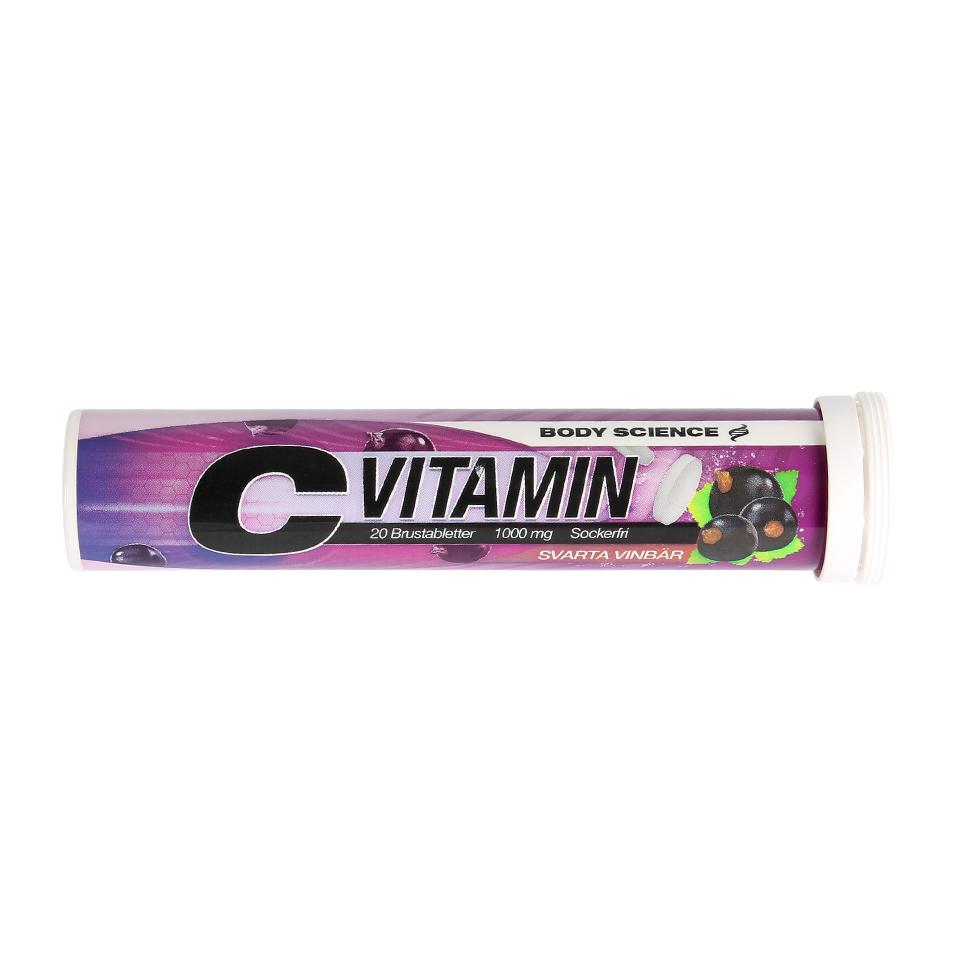 C-vitamin, 20 brustabletter, Svarta vinbär - Body Science - Vitaminer - Body Science