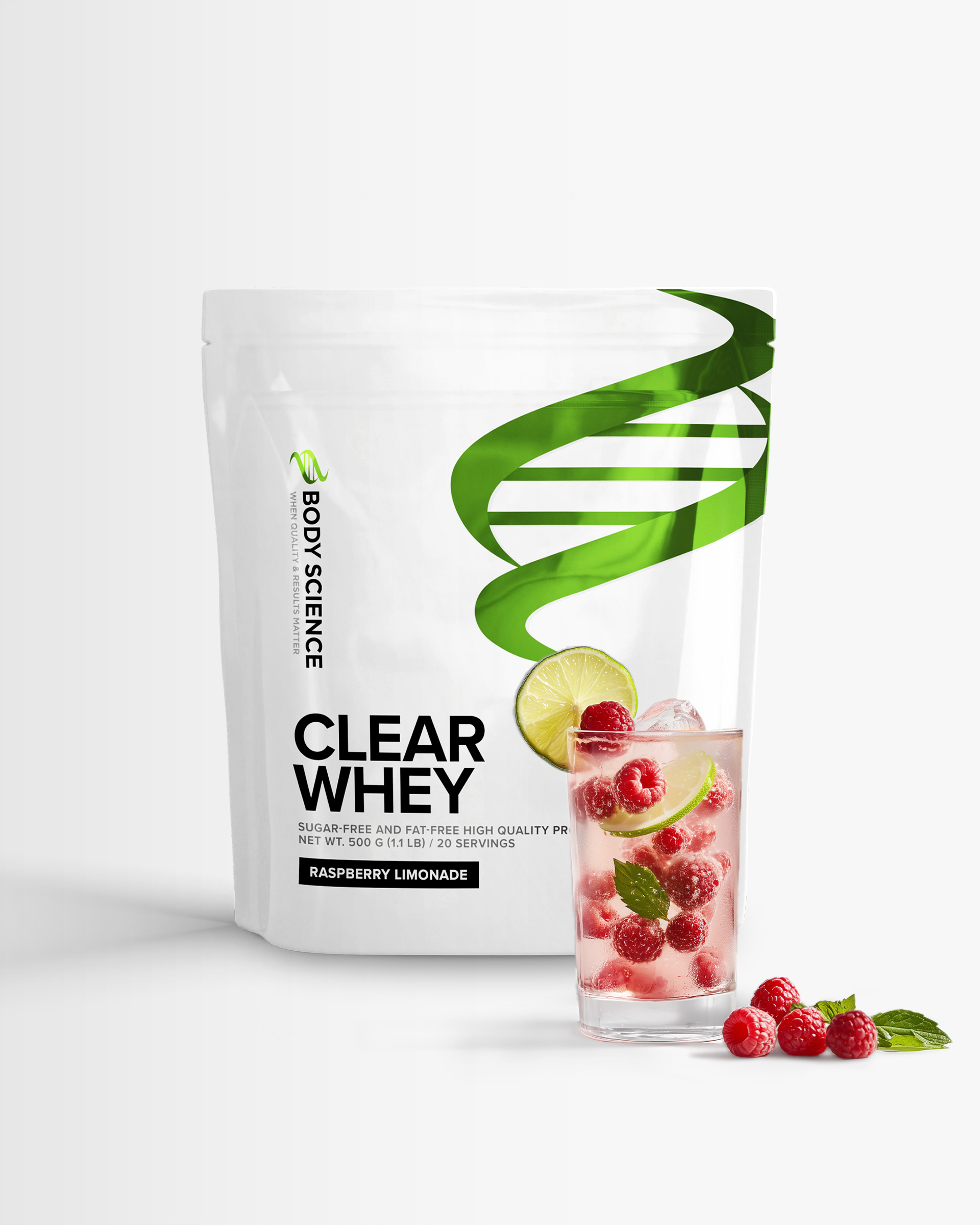 Body Science Clear Whey Raspberry Limonade- proteinpulver i raspberry limonade