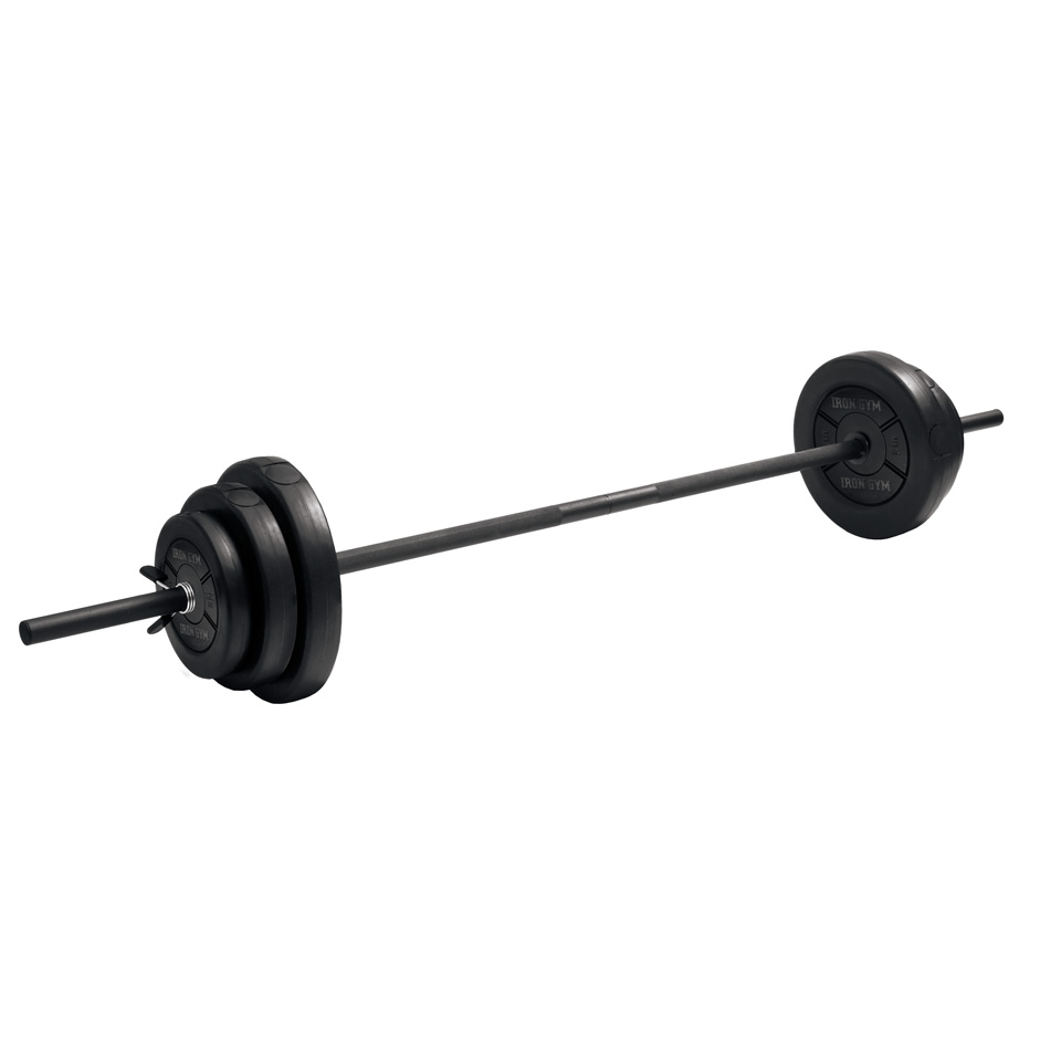 Solid Iron Weighted Workout Barbell Weight Straight Weightlifting Technique Bar for Home Fitness Exercise Equipment 86inch Olympic Weight Bar with Two Spring Collars