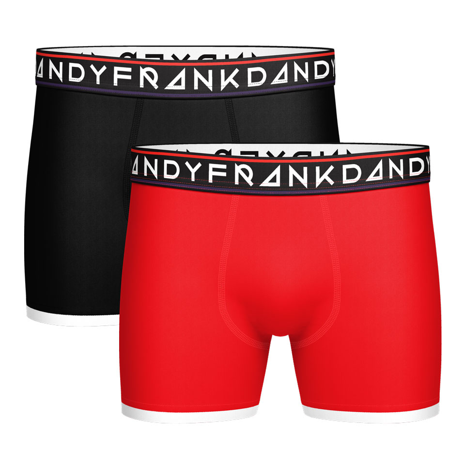 Frank Dandy 2 Pack St Paul Bamboo Boxer Red/Black L - Frank Dandy