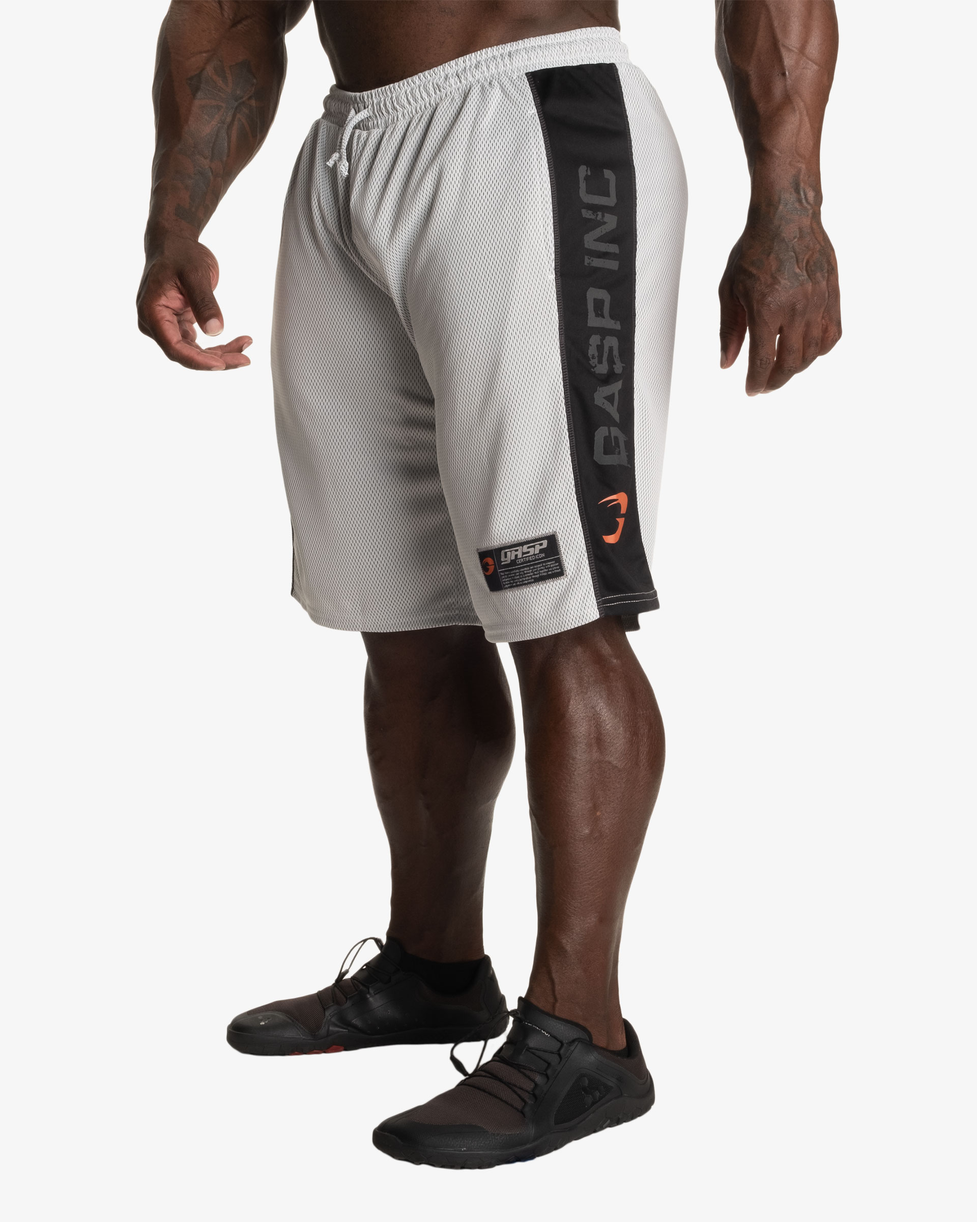 No1 Mesh Shorts, White/Black
