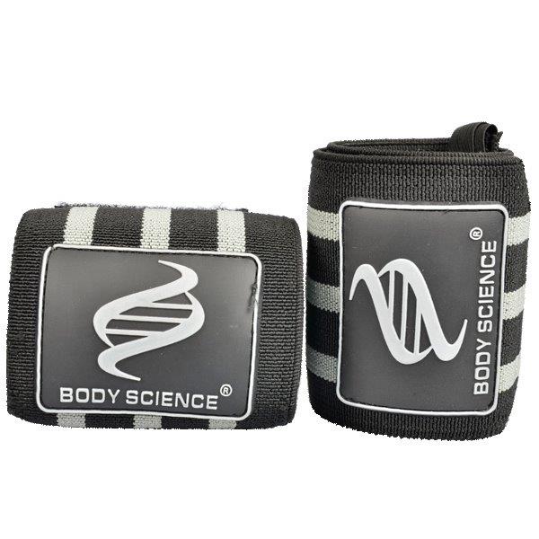 Handledsstöd – Body Science Strong Wrist Wraps, Black/Grey - Träningstillbehör - Body Science