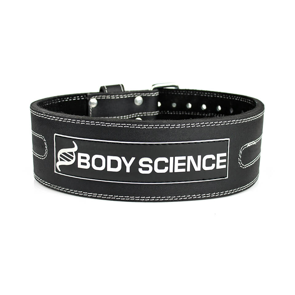 Lyftarbälte – Body Science Leather Belt, Stl. L - Träningsbälte, Träningstillbehör - Body Science