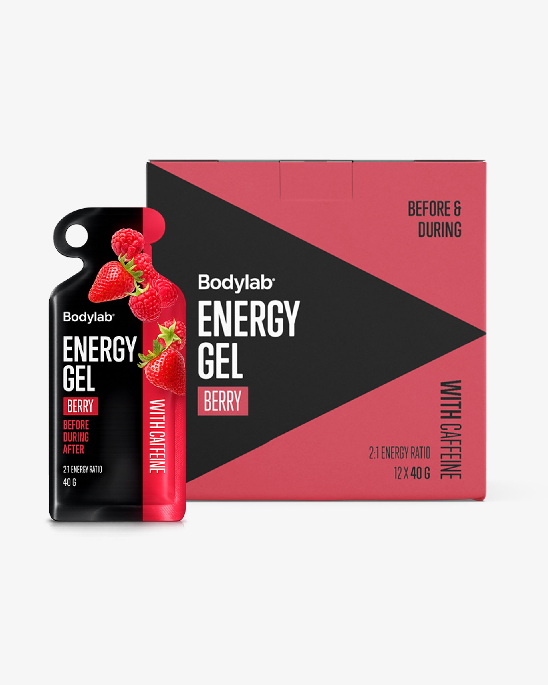 Energy Gel, Berry (With Caffeine) - 12 st hel låda
