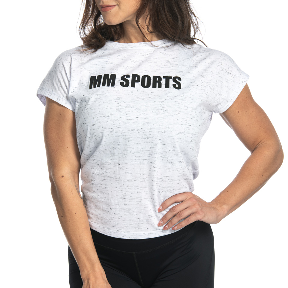 Knot Back Tee Abby, White Melange