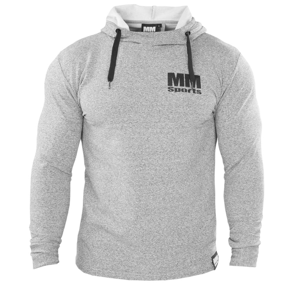 Träningshoodie – MM Hardcore Hoodie (Herr) från MM Sports - Light Grey/Black, Medium - Träningskläder