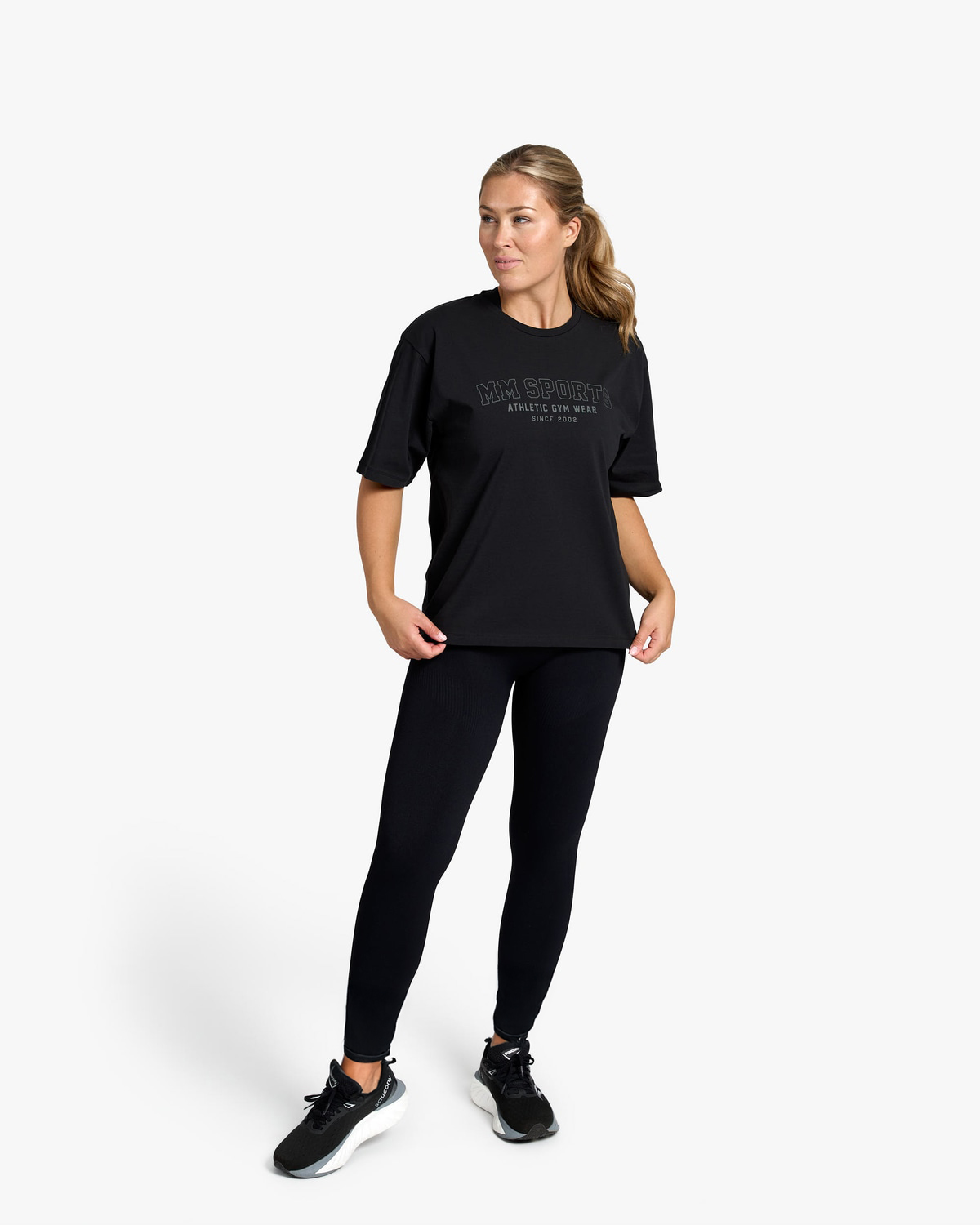 Oversize T-shirt Wmn Varsity, Black