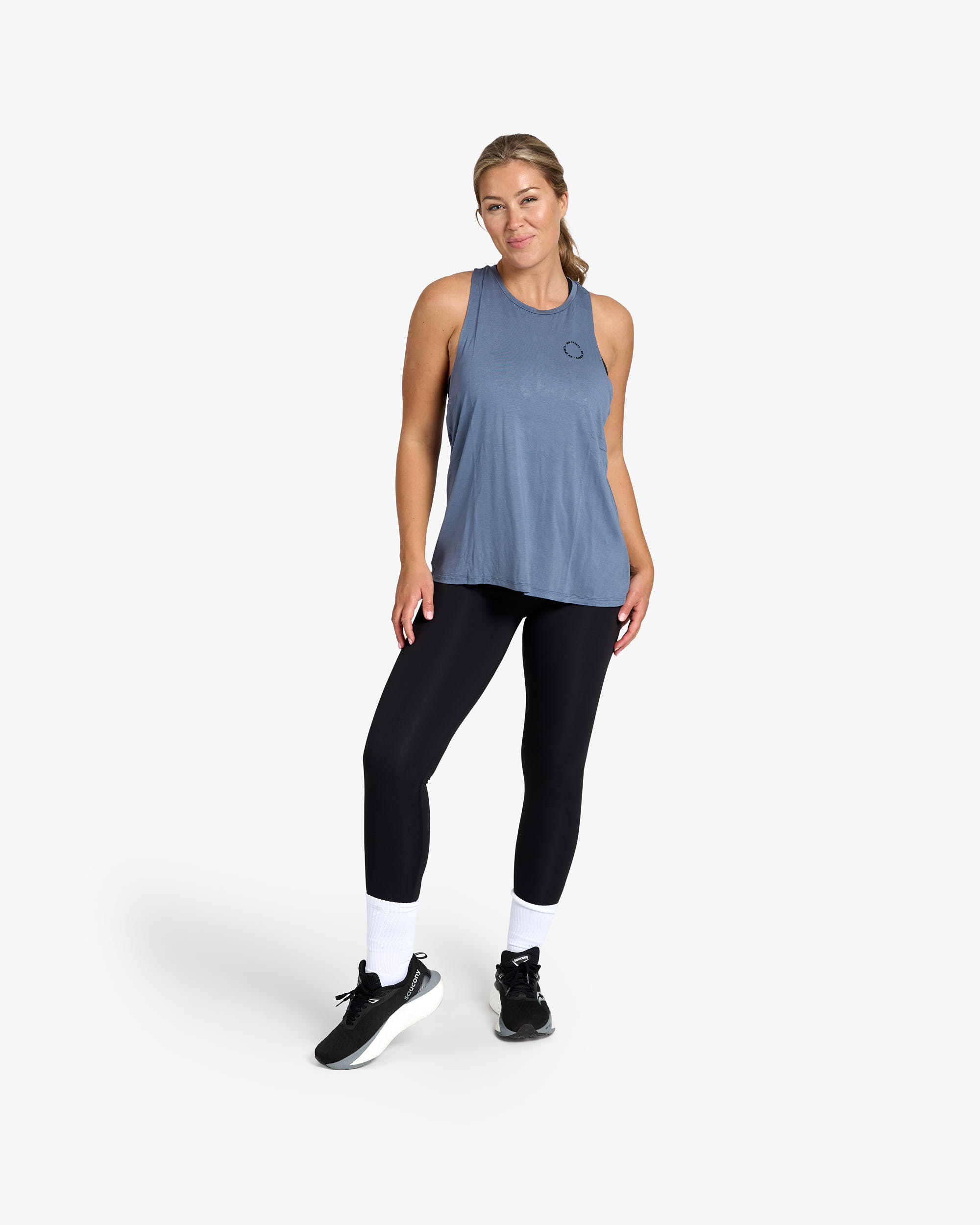 Tank Racerback, Blue/Grey