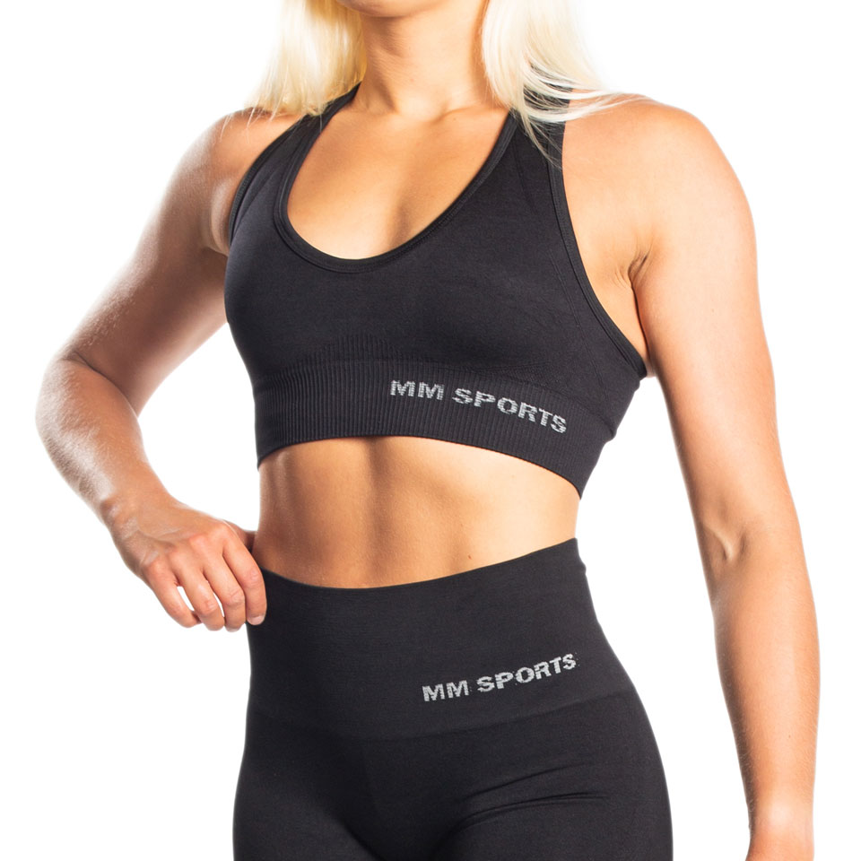 Seamless Daisy Sport-BH, Black