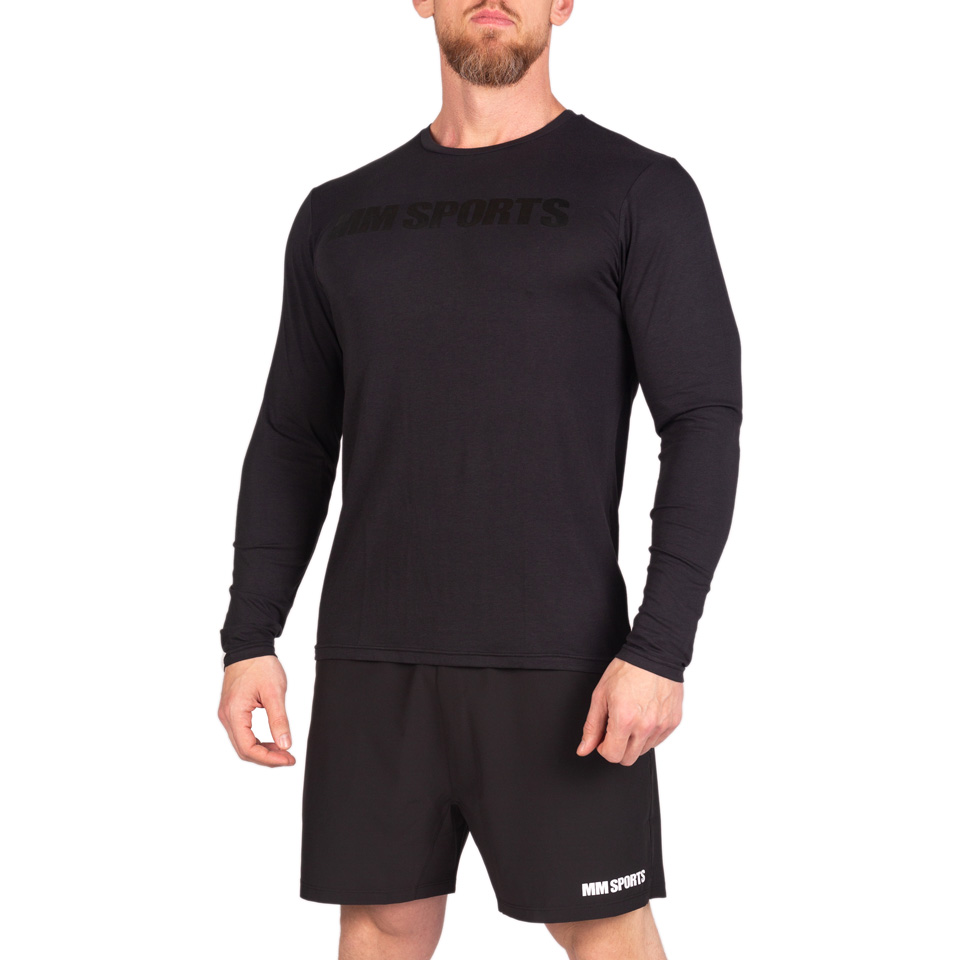Long Sleeve Gym Tee Ed, Black