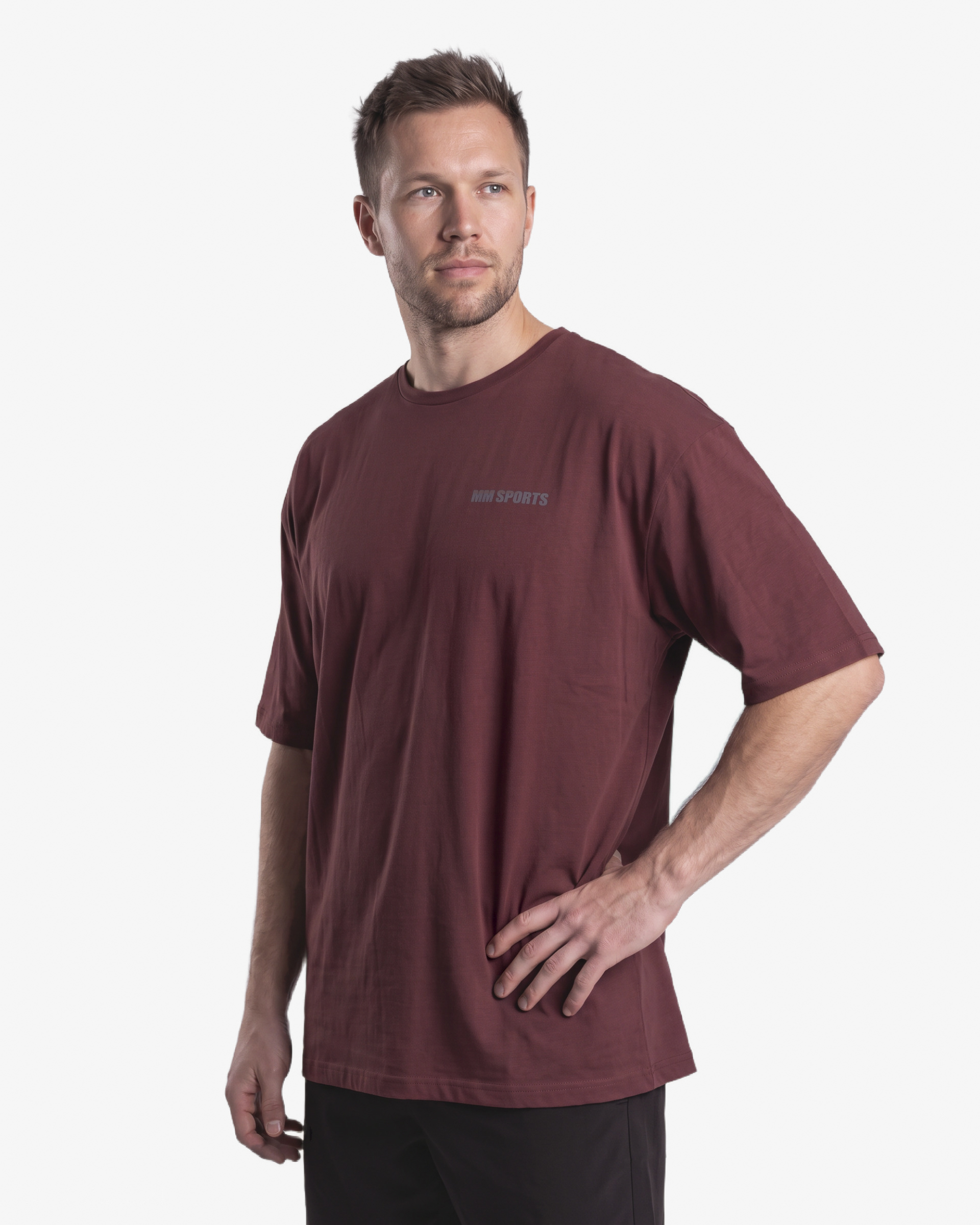 Oversized Hardcore T-shirt, Burgundy