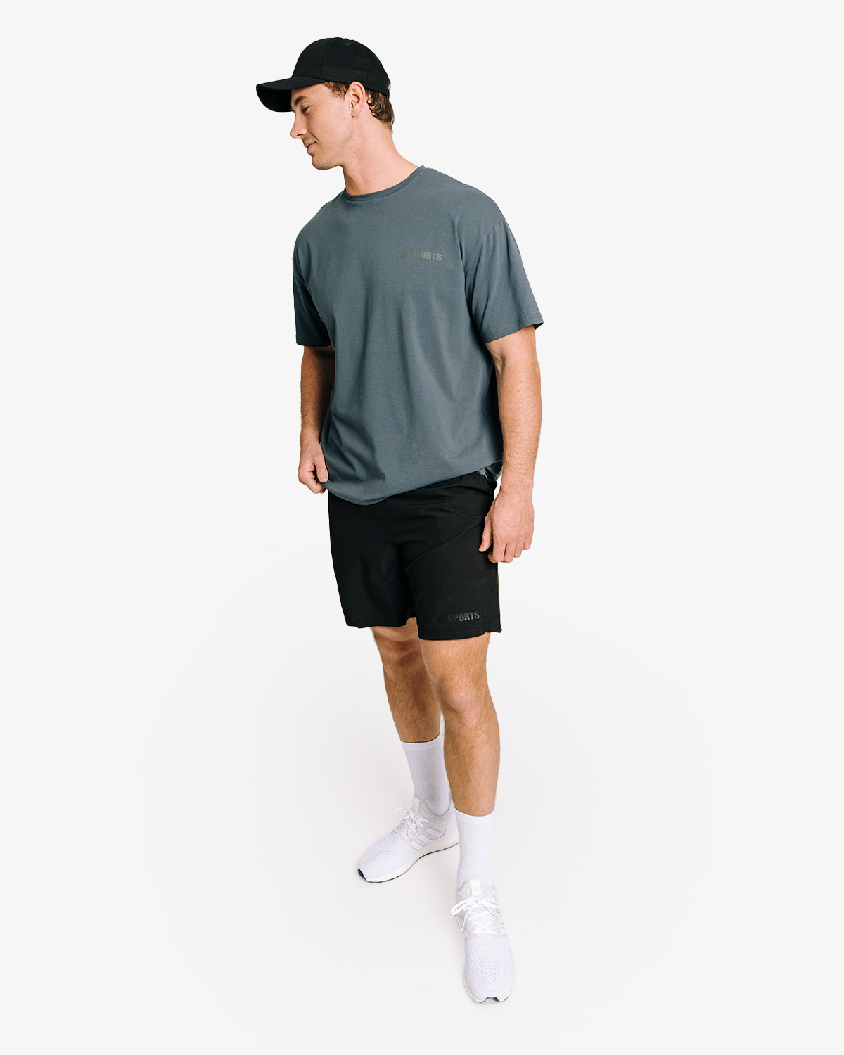 Oversized Hardcore tränings t-shirt, Faded Blue