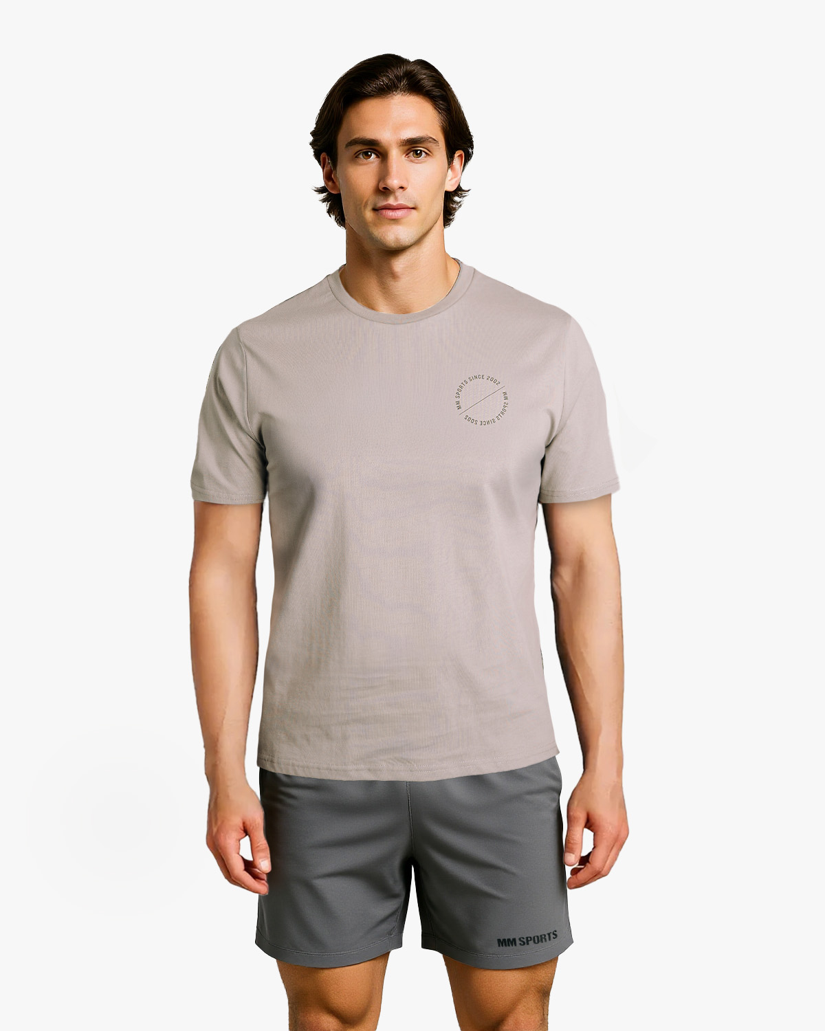 MM Sports Workout T-shirt Emblem, Smoked Grey