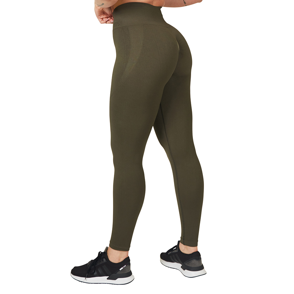 High Waist Seamless Tights, Green