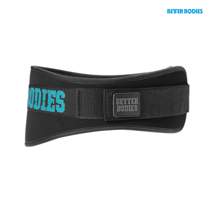 Better Bodies Womens Gym Belt M Black/Aqua - Better Bodies