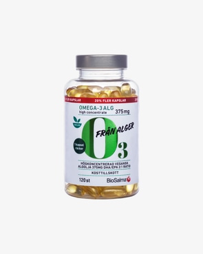 BioSalma Omega-3 av Alg 375mg DHA/EPA, 120 kapslar