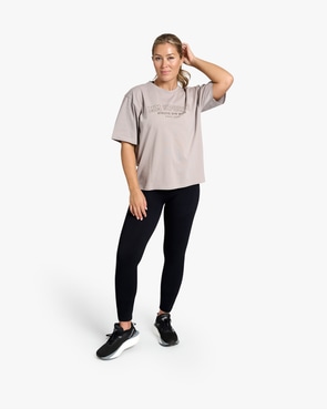 Oversize T-shirt Wmn Varsity, Taupe