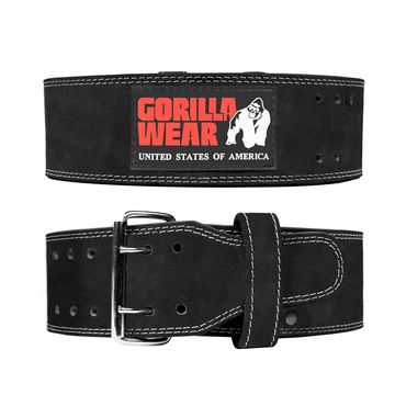 Gorilla Wear 4 Inch Leather Lifting Belt, Black