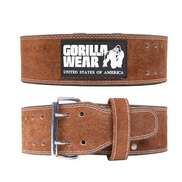 Gorilla Wear 4 Inch Leather Lifting Belt, Brown