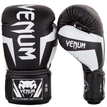 Venum Elite Boxing Gloves, Black/White
