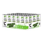 Ett Flak 24-pack Celsius energidryck med smak av Grönt äpple och körsbär