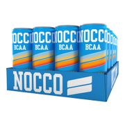 Ett flak 24-pack med NOCCO BCAA Sunny Soda
