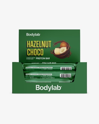 Bodylab Hazelnut Choco Protein Bar - 12 st hel låda