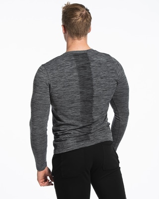 Ryggen av MM Sports Seamless Colin L/S T-shirt i färgen Grey Melange