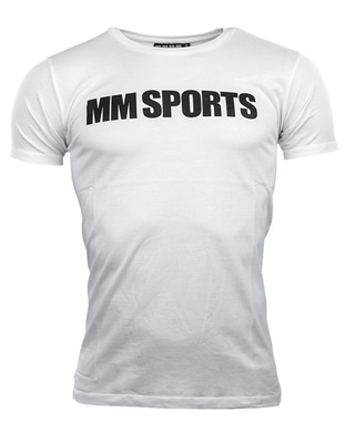 T-shirt Man White med svart MM Sports-tryck