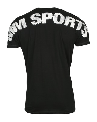 Svart MM Hardcore T-shirt med vitt MM Sports-tryck på axlarna
