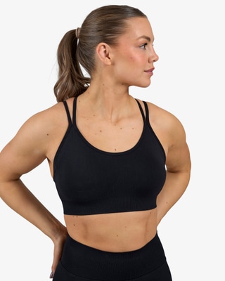 Seamless Sports Bra, Black
