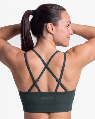 MM Sports Seamless Sports Bra, Dk Green