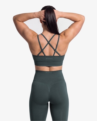 MM Sports Seamless Sports Bra, Dk Green