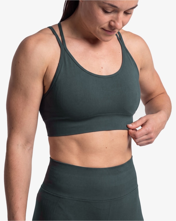 MM Sports Seamless Sports Bra, Dk Green
