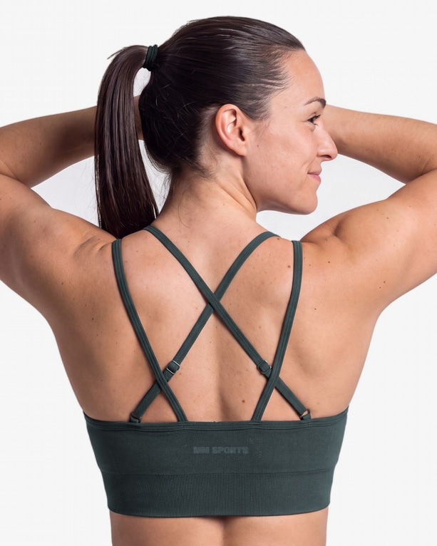 MM Sports Seamless Sports Bra, Dk Green