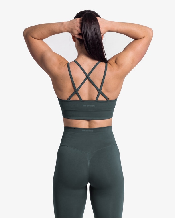 MM Sports Seamless Sports Bra, Dk Green