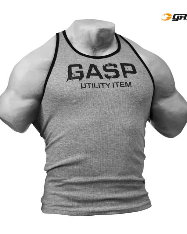 Ribbed T-Back, Grey Melange