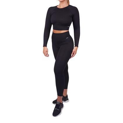 Lux Ribbed Tights + Lux Ribbed Cropped Top LS